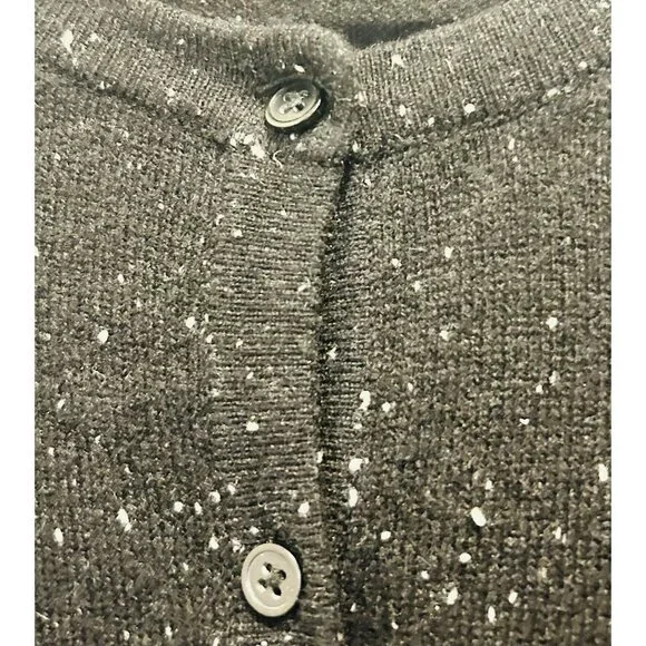 C by Bloomingdale's 100% Cashmere Sweater Set Black White Fleck Twin Set Small - Picture 11 of 14